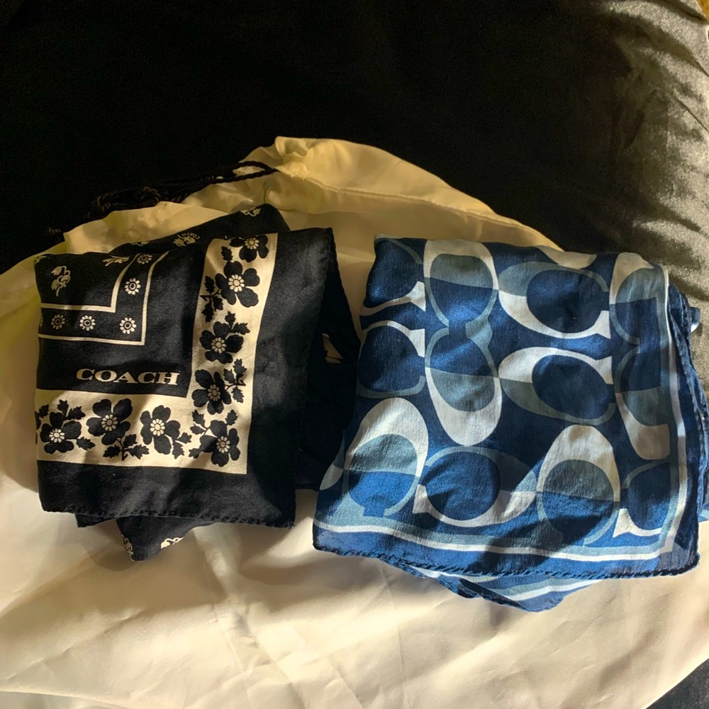 Coach silk handkerchief/scarves set of 2